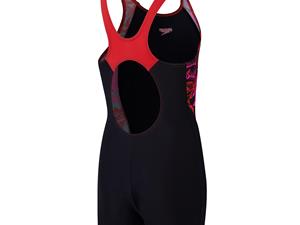 Speedo Eco print panel legsuit black/pink